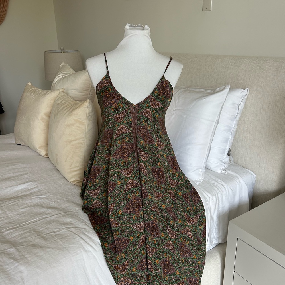 Green Silk Romper